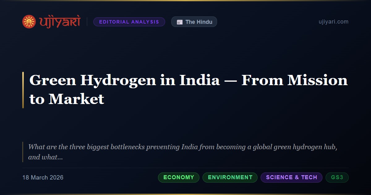 Green Hydrogen in India — From Mission to Market | Ujiyari